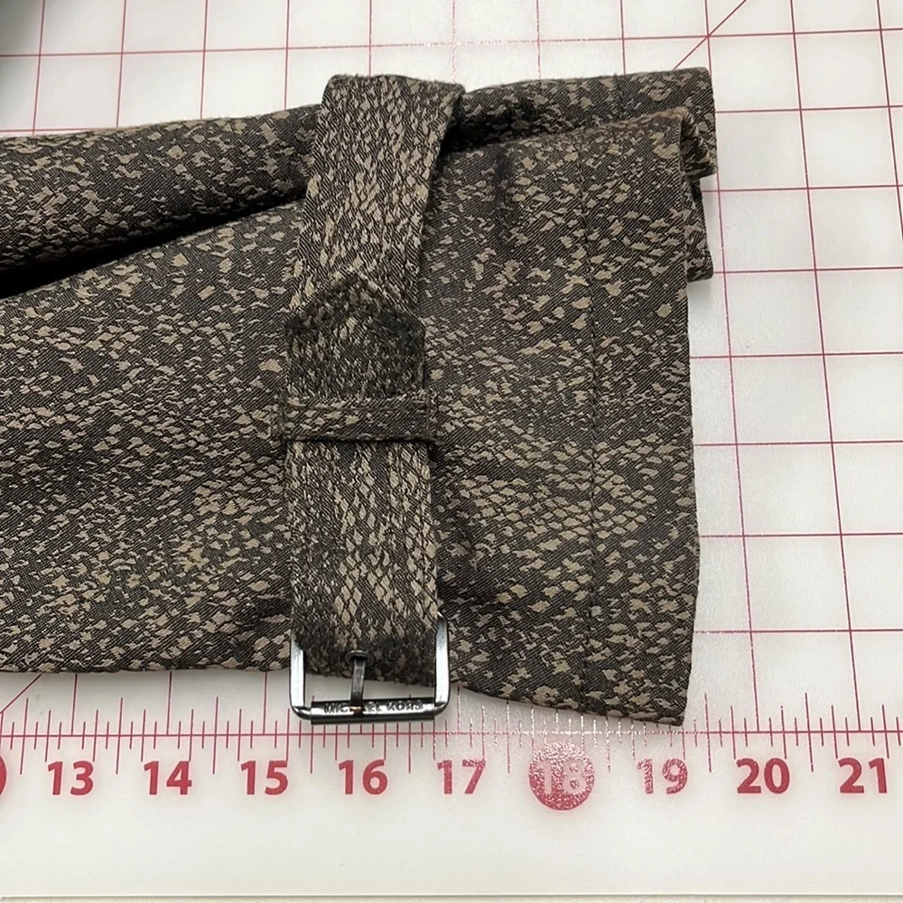 MICHAEL KORS Career Reptile Print DBL Breasted 3/4 SLV Cotton Trench Coat SZ M